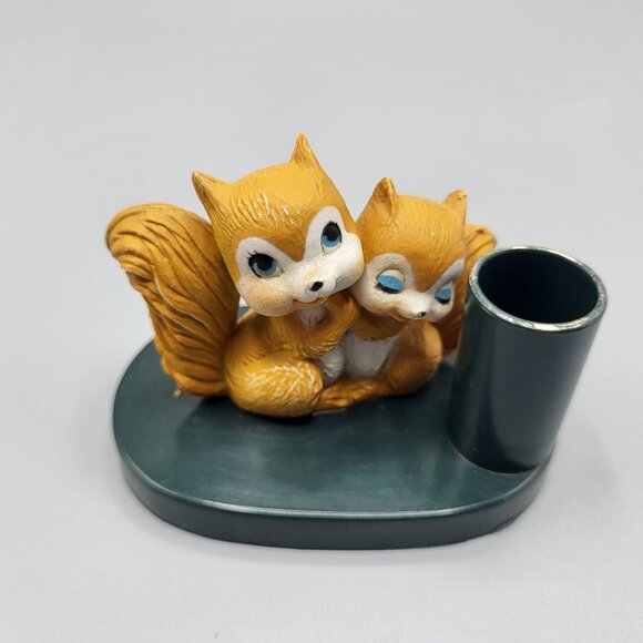 Vintage Kitsch Squirrel Figurine Pen Pencil Toothpick Holder Hong Kong *READ* - Picture 11 of 13